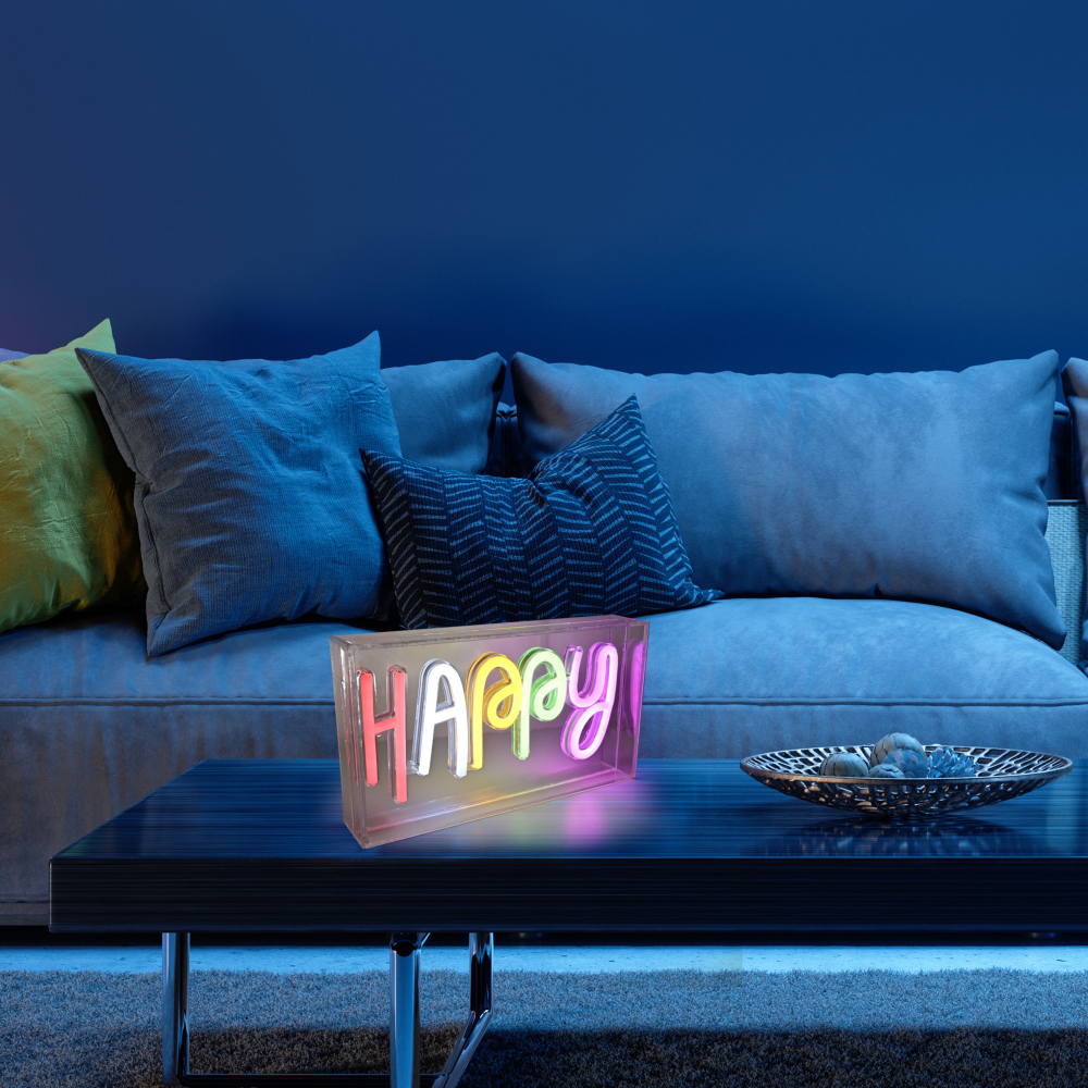 Neon-LED-Tischleuchte Neon-Happy
