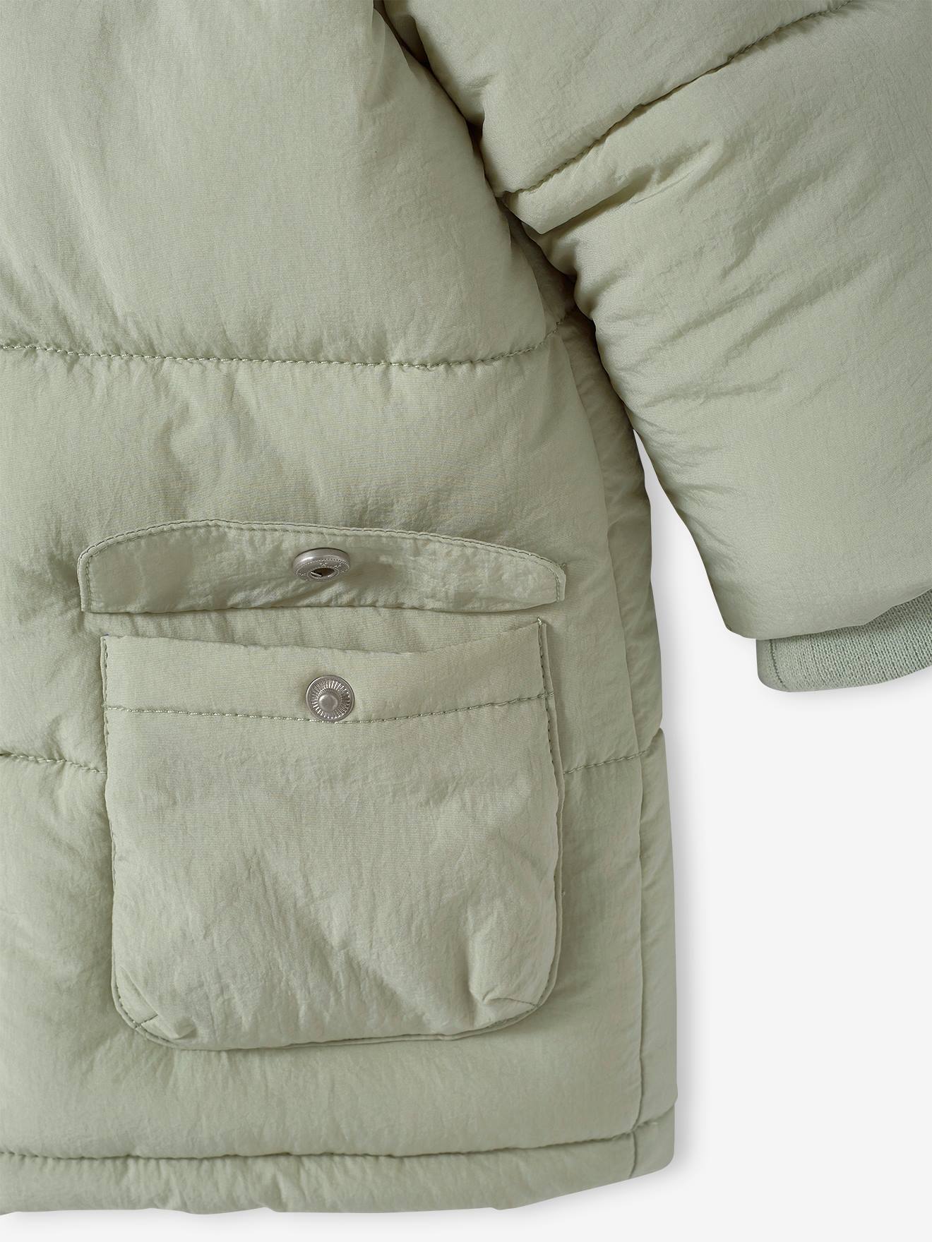 Vertbaudet Baby Steppjacke mit Kapuze & Recycling-Polyester - grün