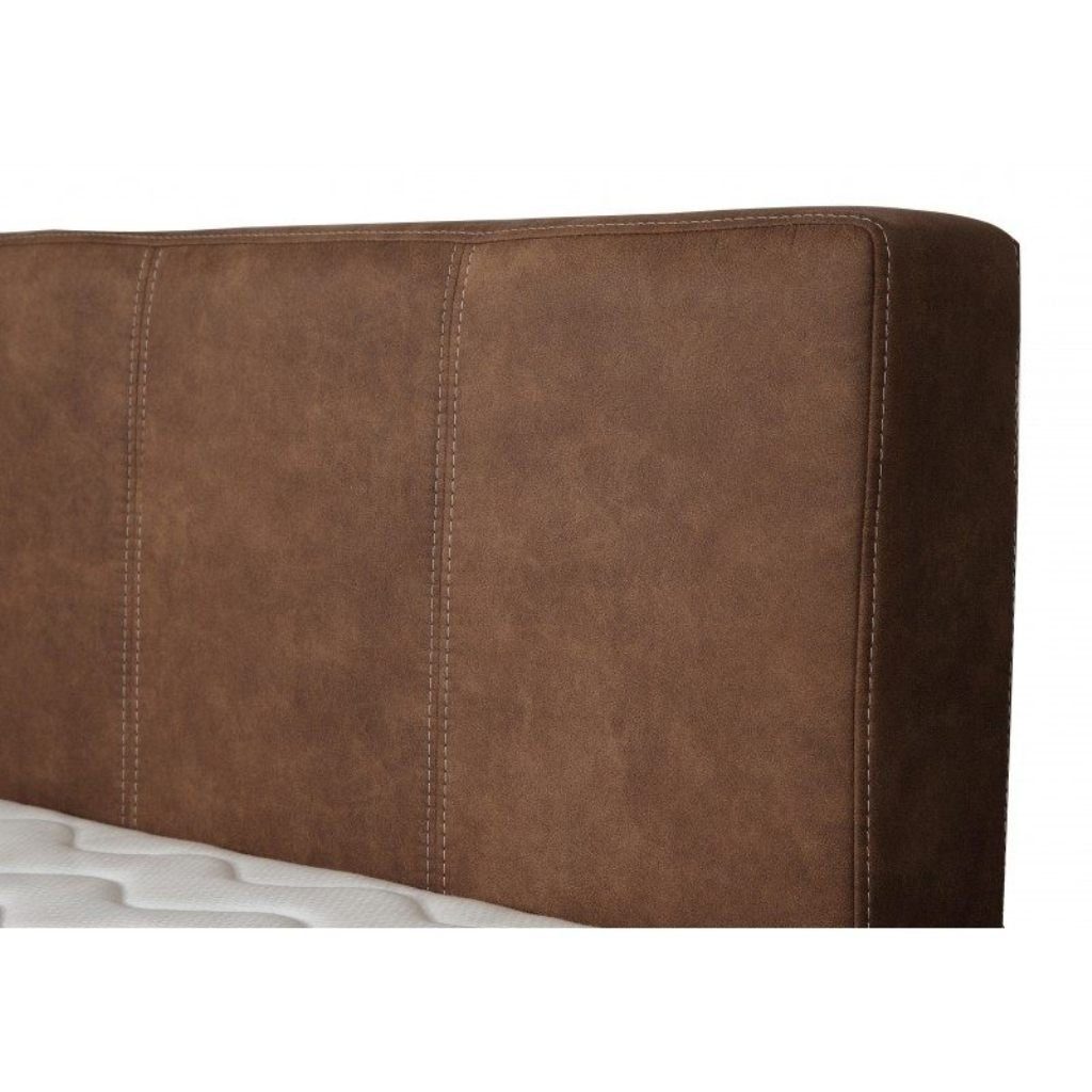 JVmoebel Lederbett, Bett Boxspring Design Betten Hotel Doppel Polster Leder Lederbett