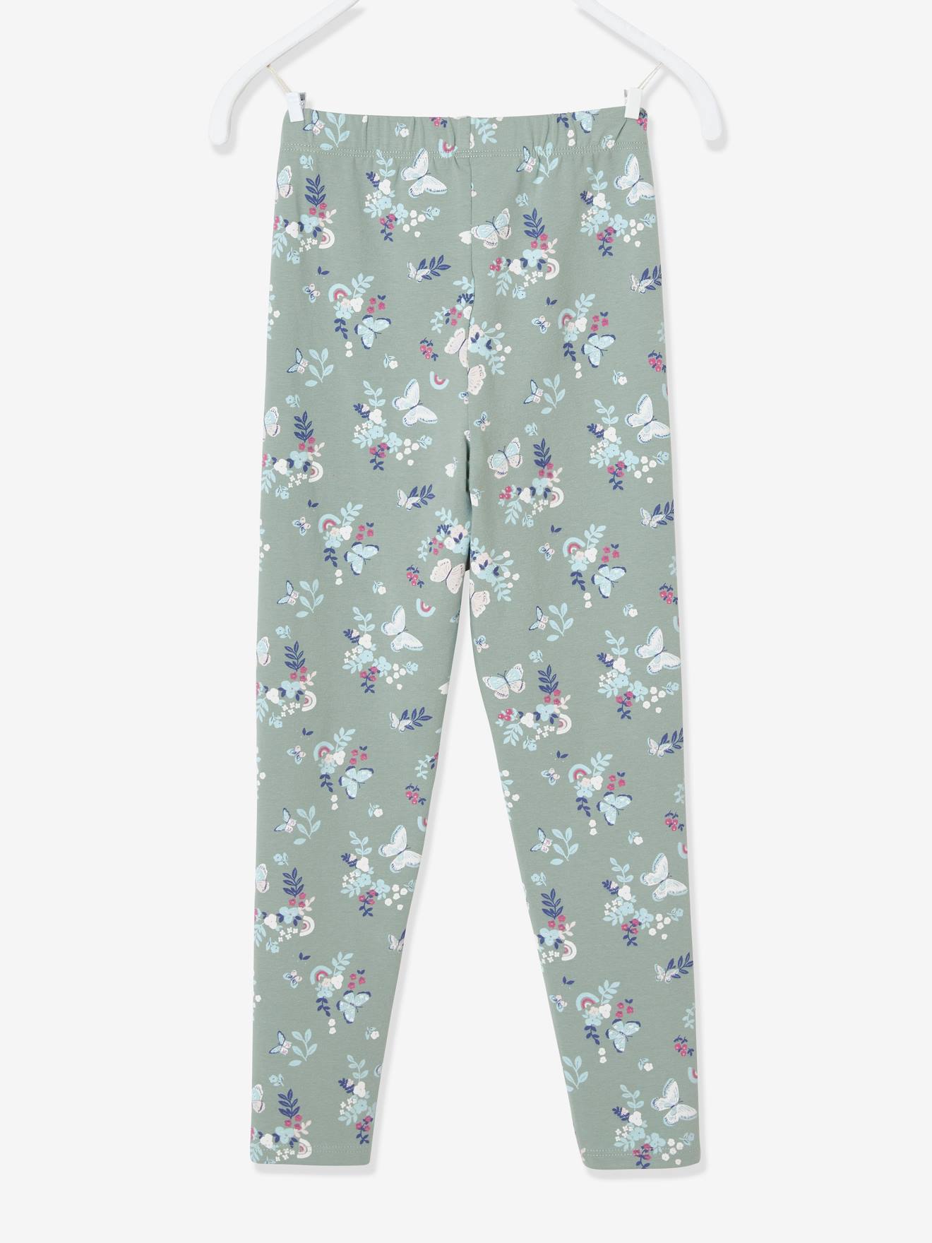 Legging fille imprimé vert de gris