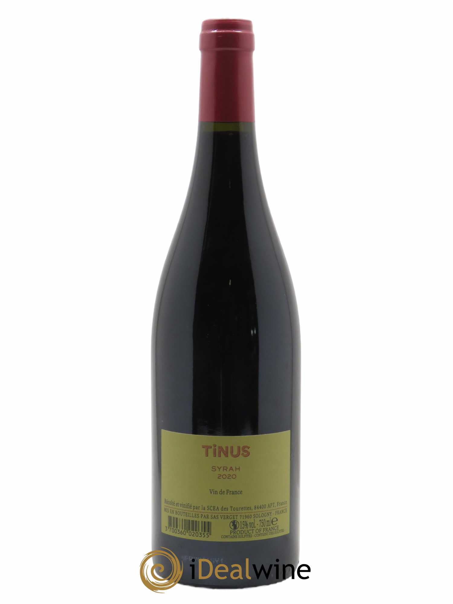 Vin de France Château des Tourettes Tinus Syrah Jean-Marie Guffens  2020 - Lot de 1 Bouteille