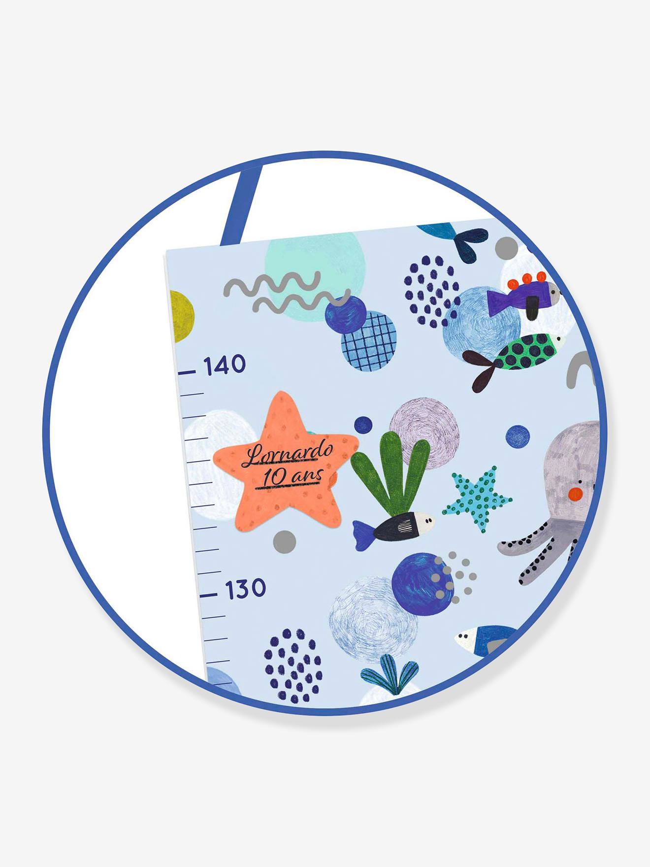 Djeco Kinder Papier-Messleiste mit Ozean-Stickern DJECO - blau