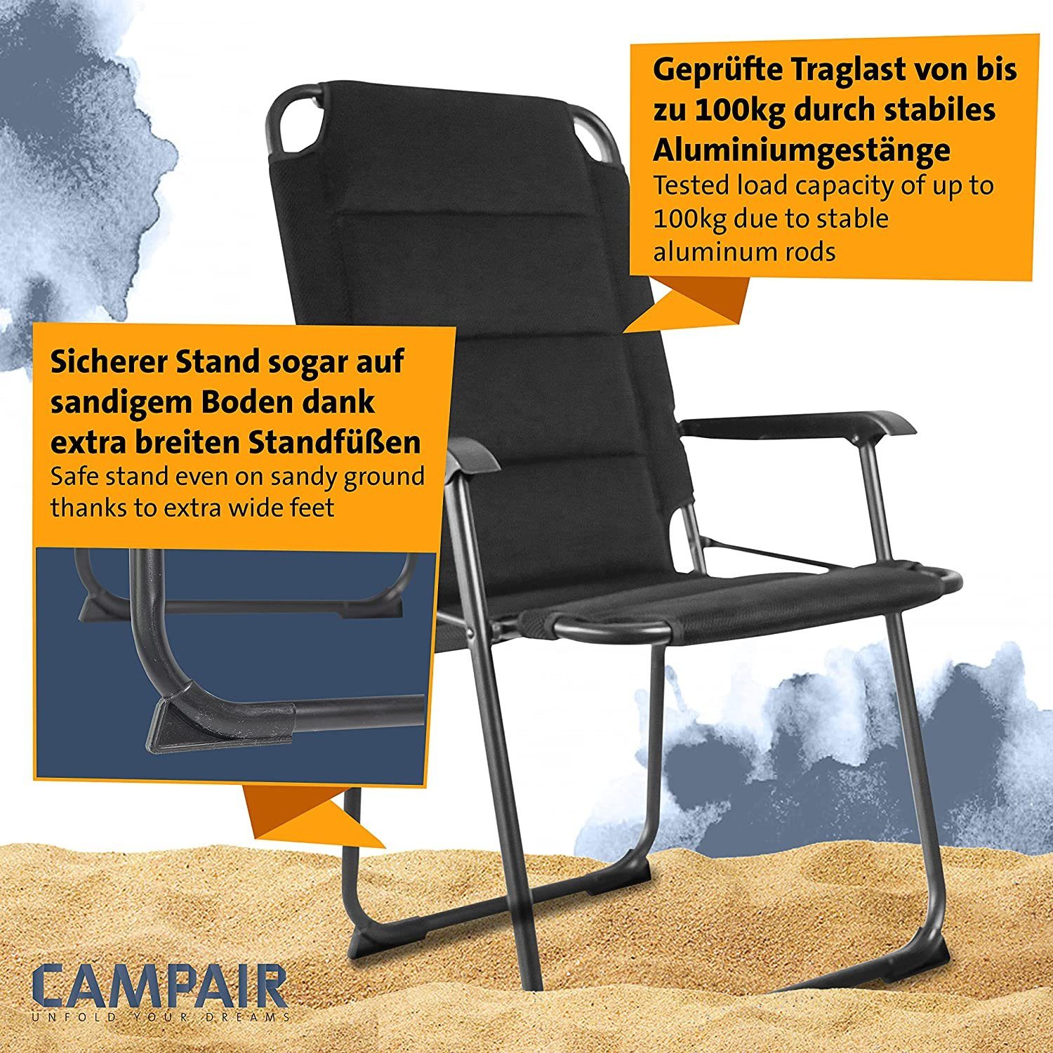 CAMPAIR Campingstuhl Leichter Caravan Wohnwagen Klappstuhl aus Aluminium (1 St)