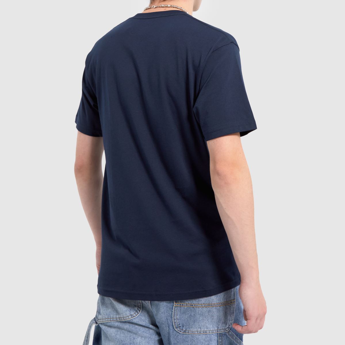 Vans – Marinblå t-shirt med logotyp på vänster bröst