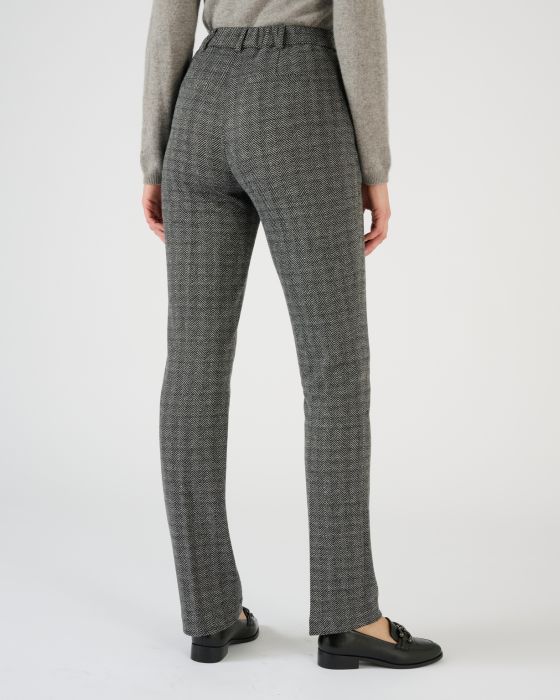 Pantalon enfilable en maille jacquard émerisée