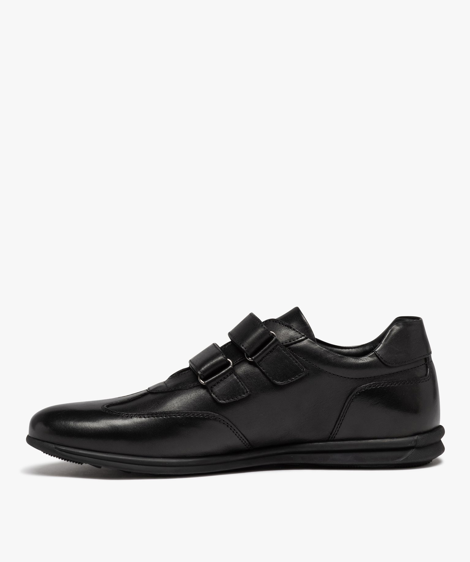 Derbies homme dessus en cuir uni à double scratch noir | GEMO