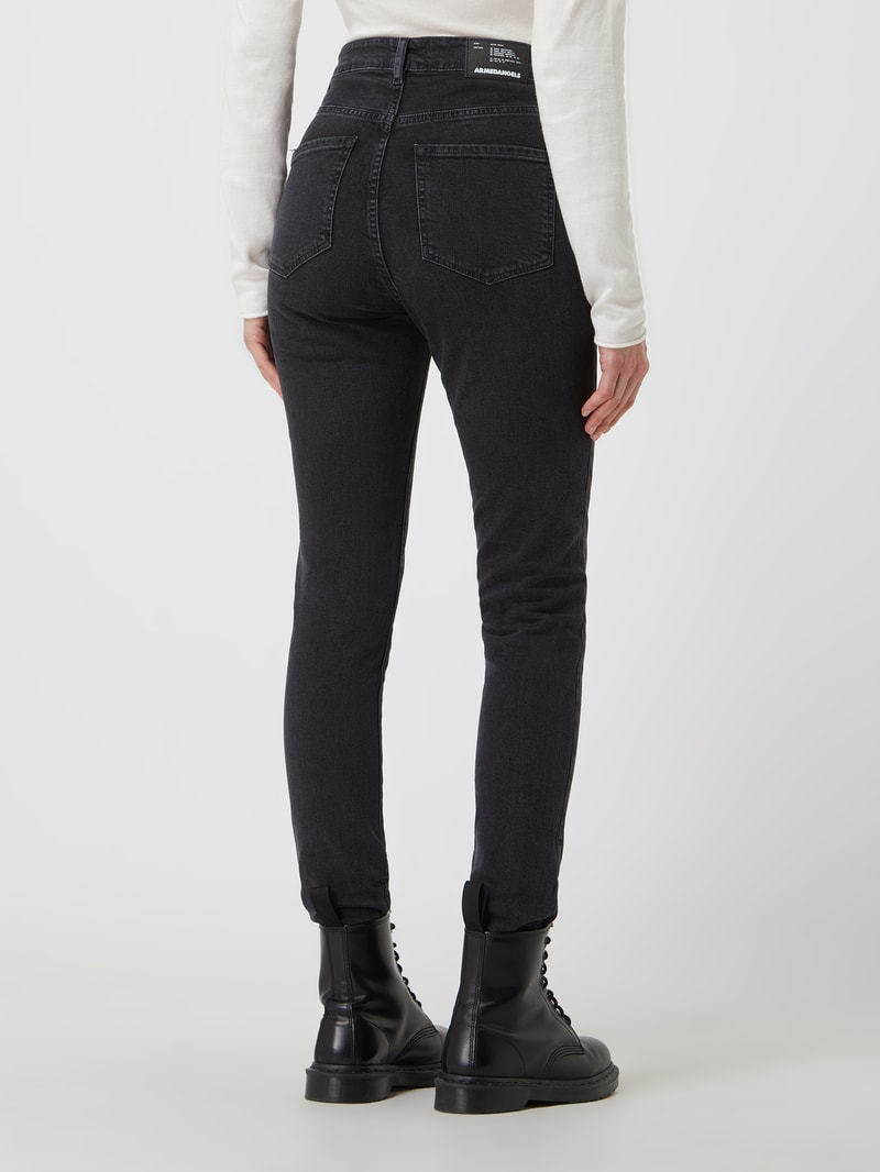 Skinny Fit High Waist Jeans mit Stretch-Anteil Modell 'Ingaa' in anthrazit