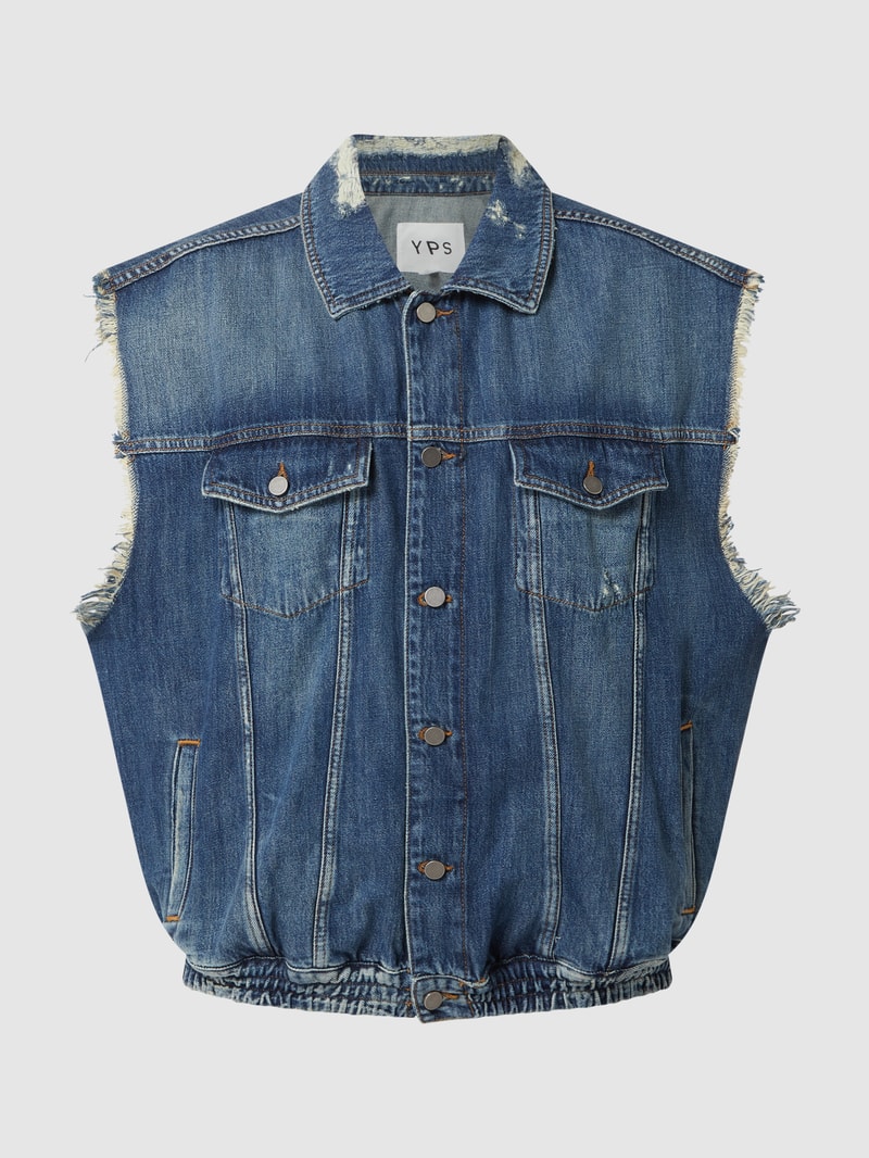 Oversized Jeansweste im Used-Look Modell 'Kimi' in jeans