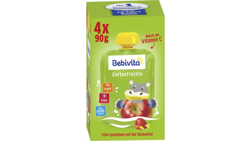 Bebivita Quetschbeutel Frucht plus Eisen Gartenfrüchte 360 g