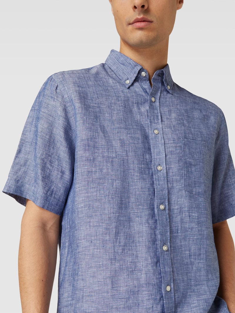Freizeithemd mit Button-Down-Kragen in rauchblau