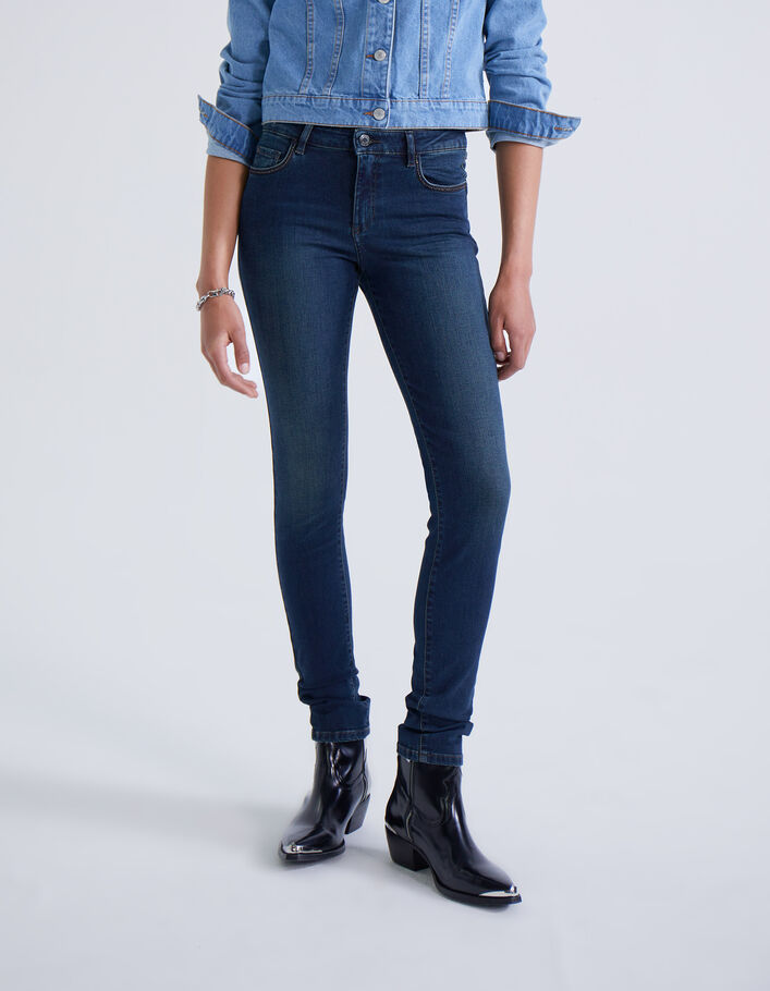 Jean slim bleu taille mi haute coupe sculpt up femme