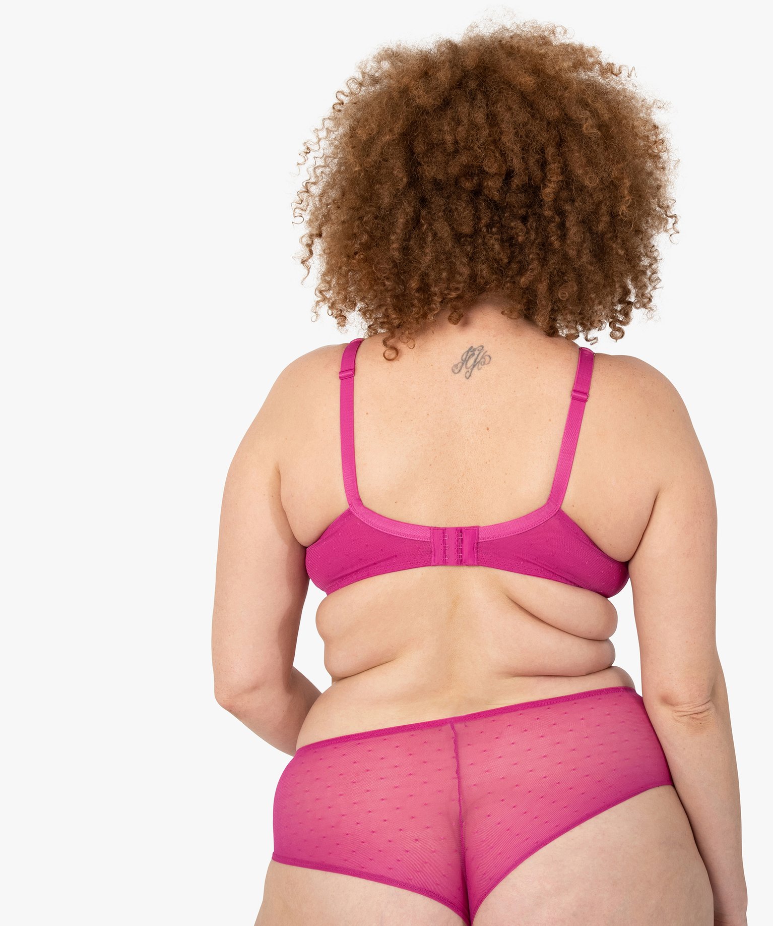 Soutien-gorge emboitant grande taille à armatures en dentelle rose fonce | GEMO