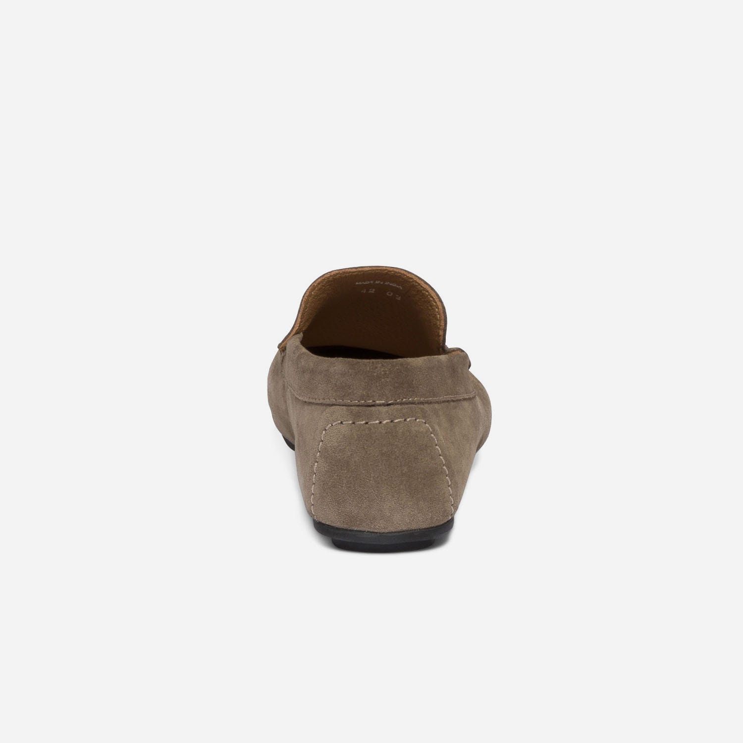 Mocassin taupe en cuir velours