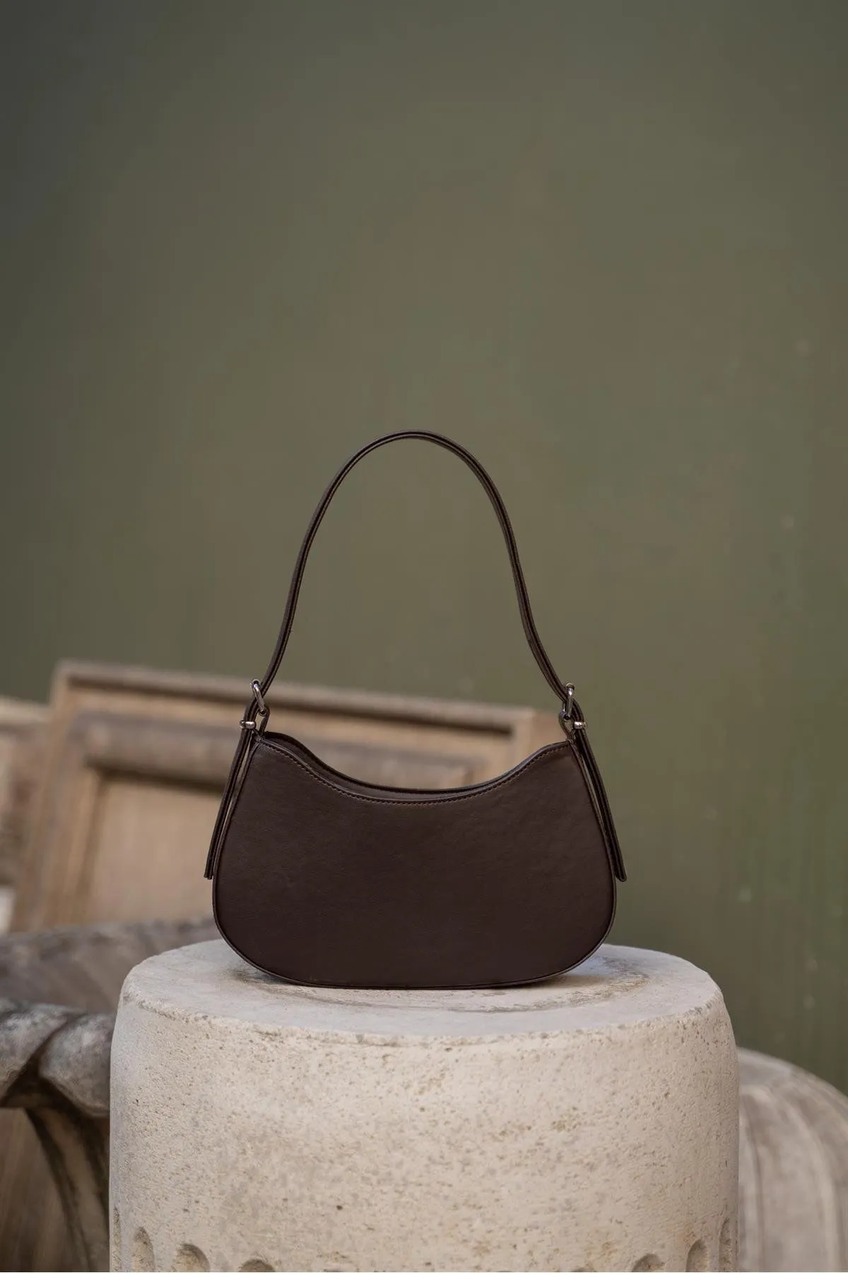 Madamra  Braune Baguette-Tasche für Damen