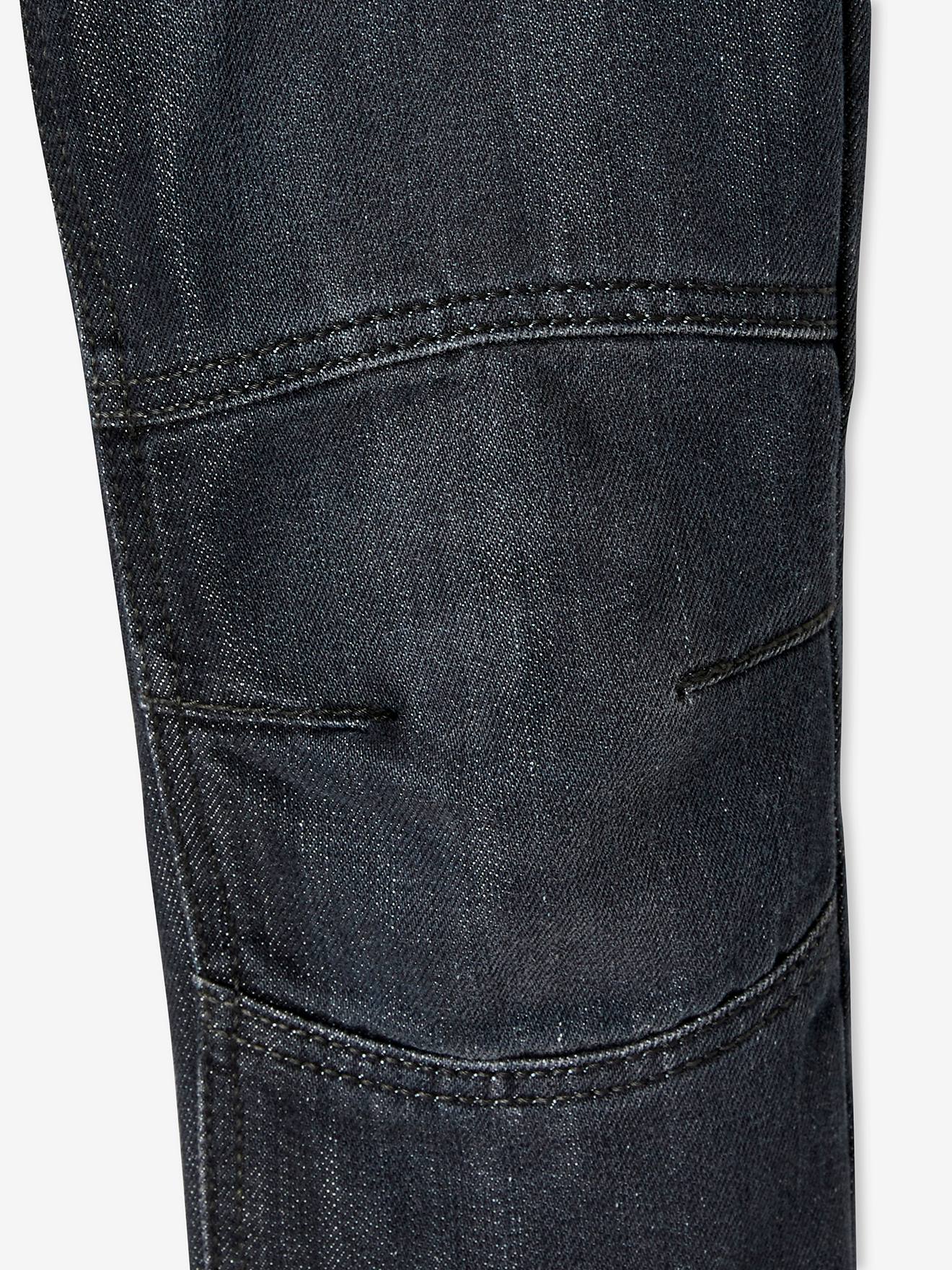 Jean droit indestructible garçon avec découpes genoux denim gris