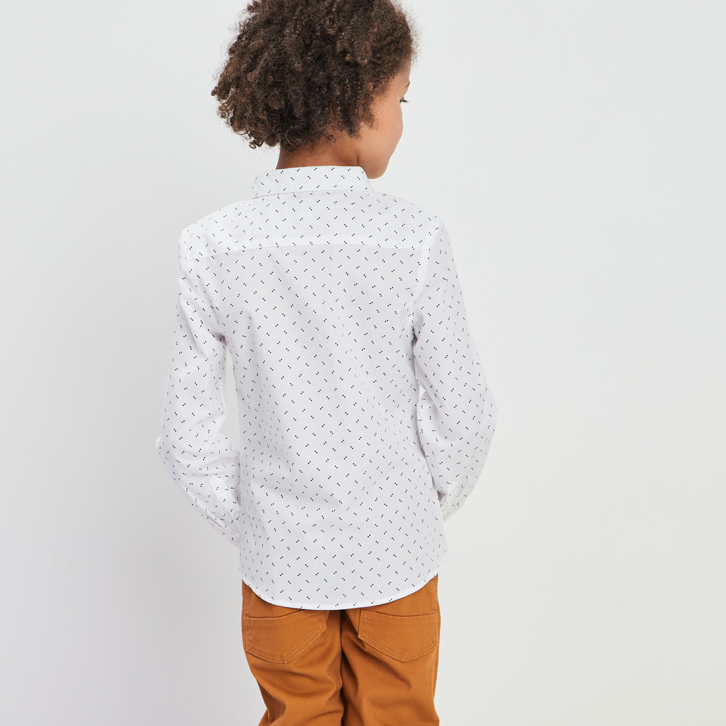 Chemise manches longues blanc garçon | La Halle