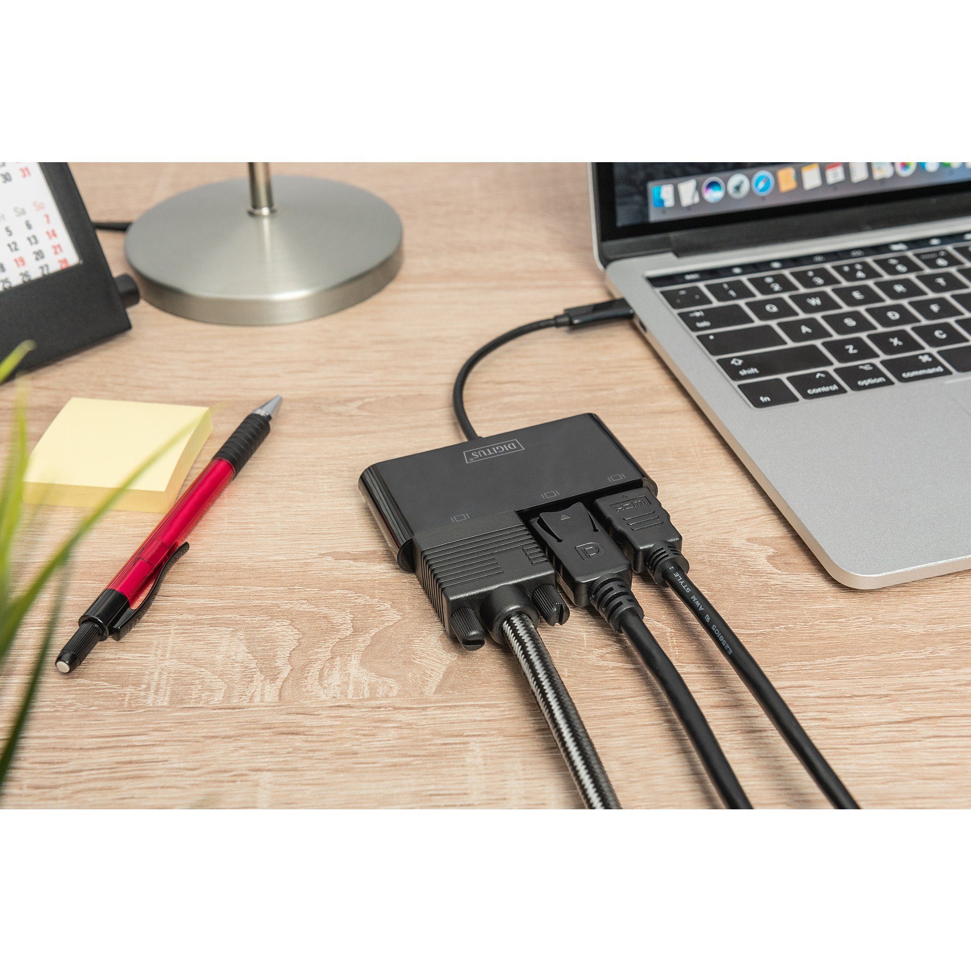 Digitus Digitus USB Adapter, USB-C Stecker > VGA + HDMI + Audio- & Video-Adapter