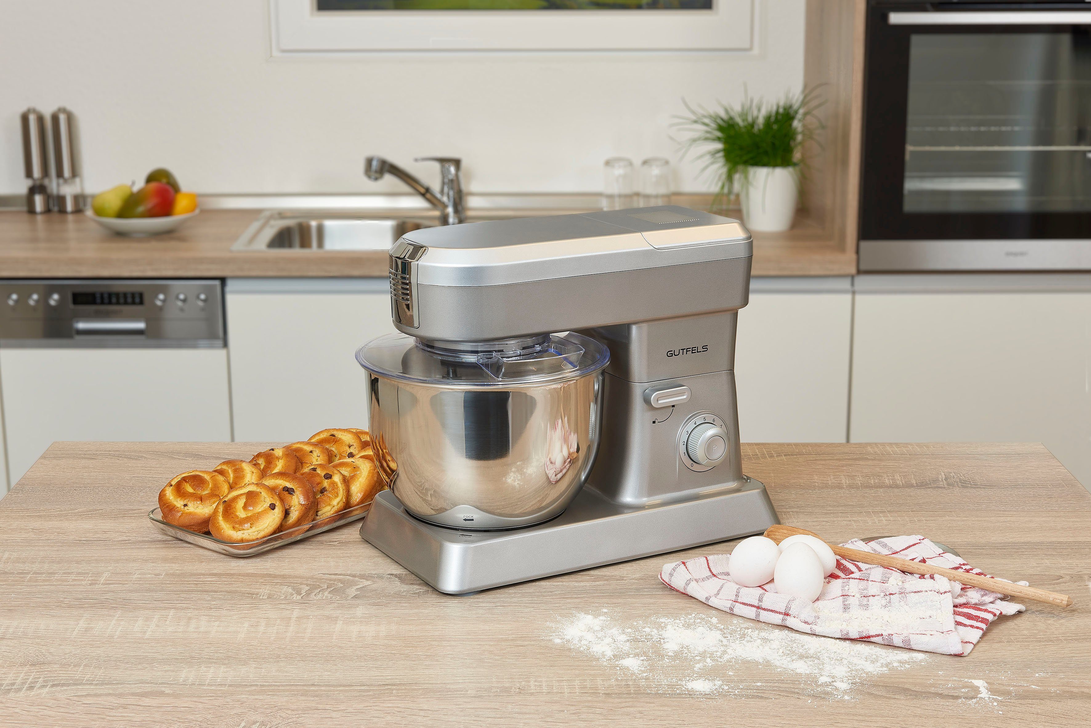 Gutfels Küchenmaschine KM 8101 si, 1200 W, 6,2 l Schüssel