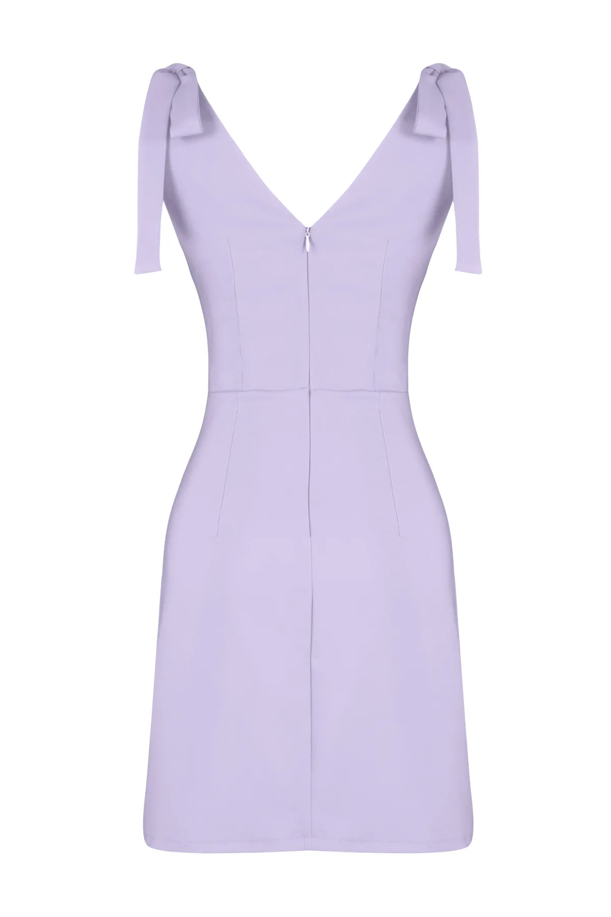 Trendyol Collection  Fliederfarbenes, figurbetontes Mini-Webkleid mit Bindeband TWOSS24EL00510