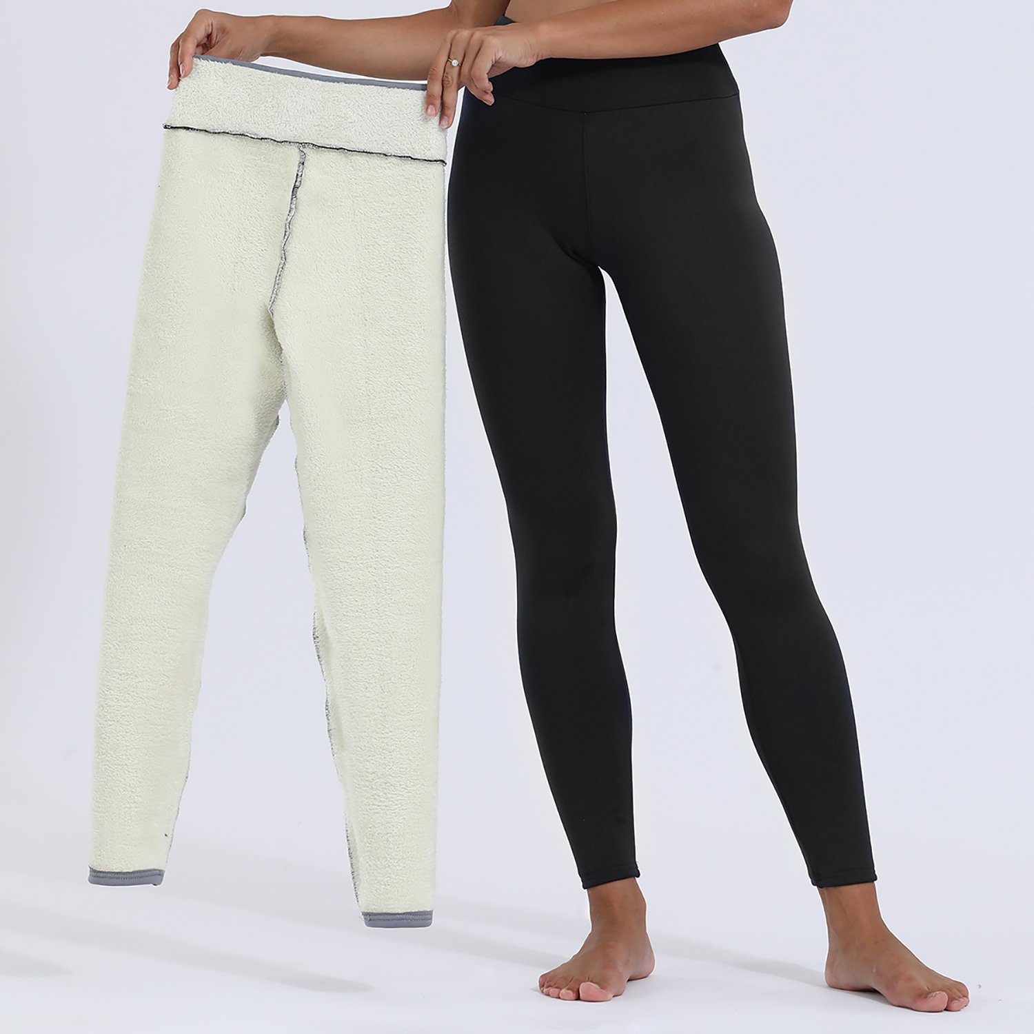 TOPMELON Thermoleggings Gefütterte Thermohose High Waist Warm Strumpfhose