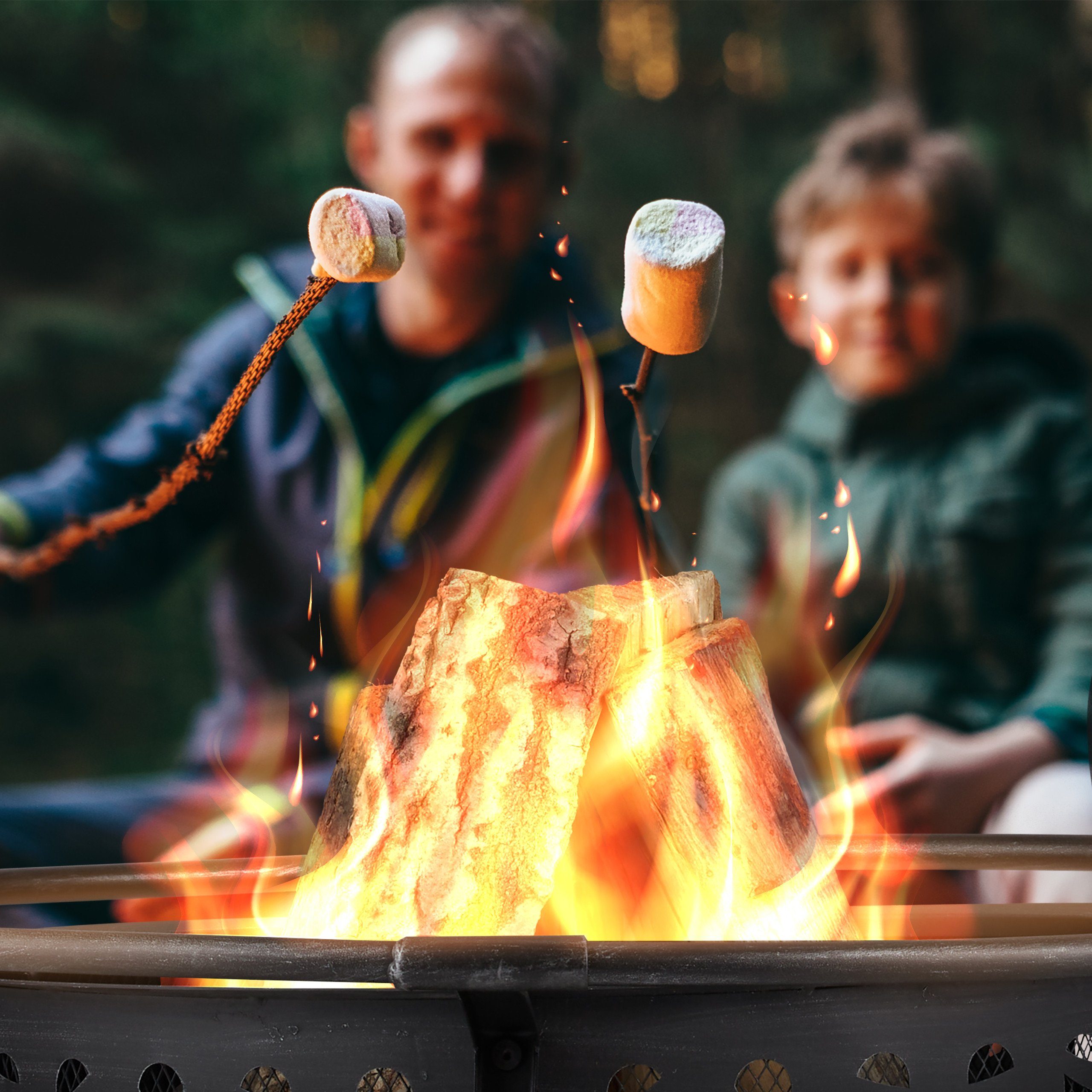 relaxdays Feuerschale Feuerschale mit Funkenschutzgitter