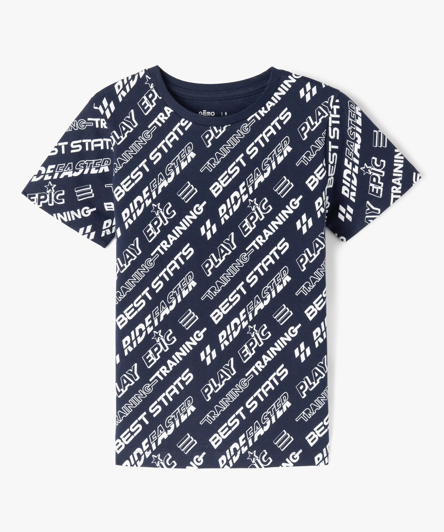 Tee-shirt Garçon à manches courtes avec inscriptions imprime | GEMO