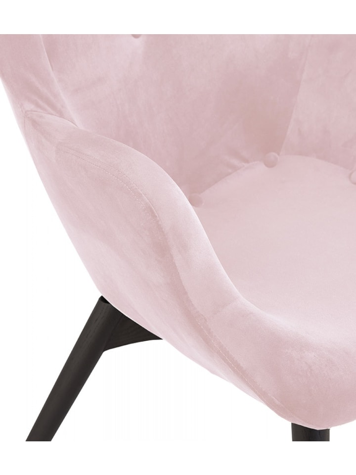 KADIMA DESIGN Ohrensessel Loungestuhl Rosa Samt Holz | Skandinavischer Stil günstig kaufen onesize