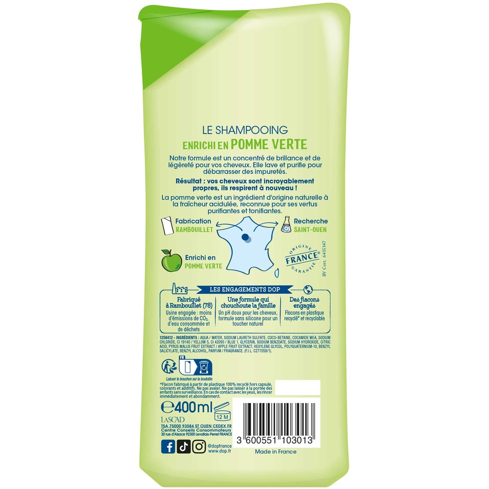 DOP DOP Classic Shampooing Très Doux à la Pomme Verte