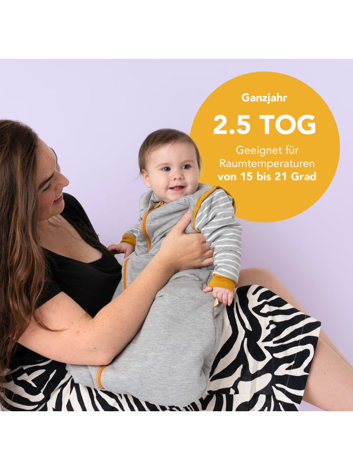 Schlummersack Babyschlafsack, 2.5 TOG in Grau günstig kaufen 80 cm