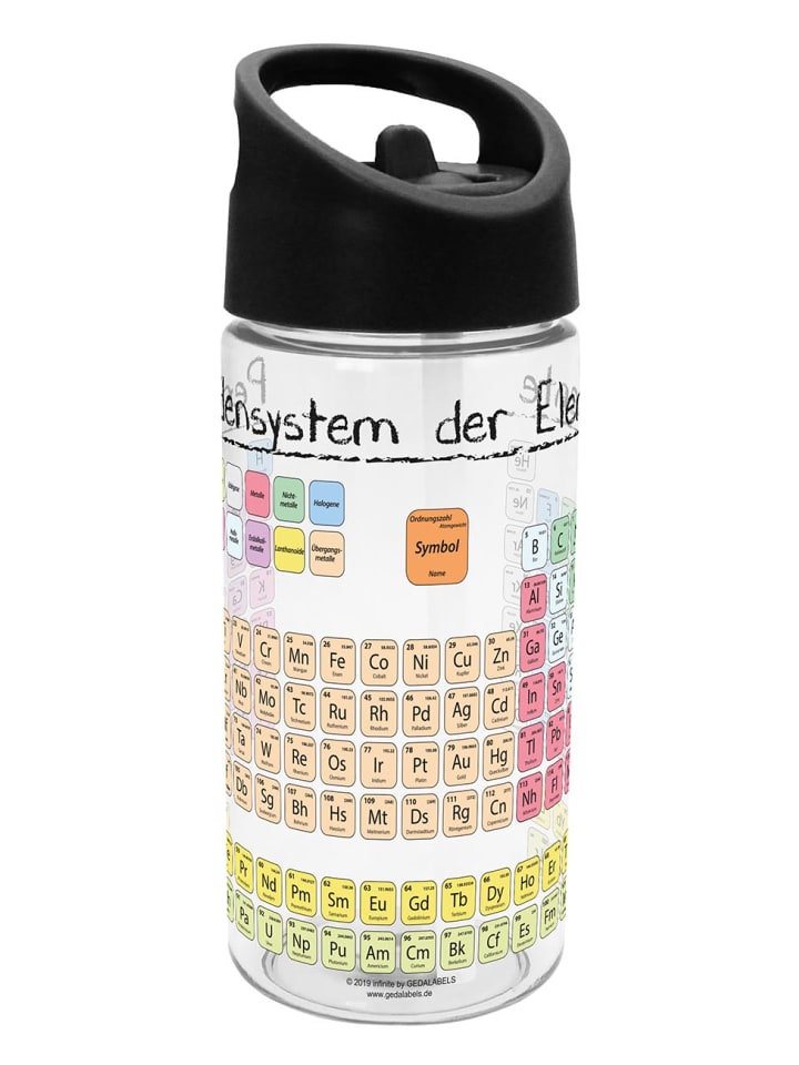 Geda Labels Trinkflasche Periodensystem in Schwarz - 450 ml günstig kaufen onesize