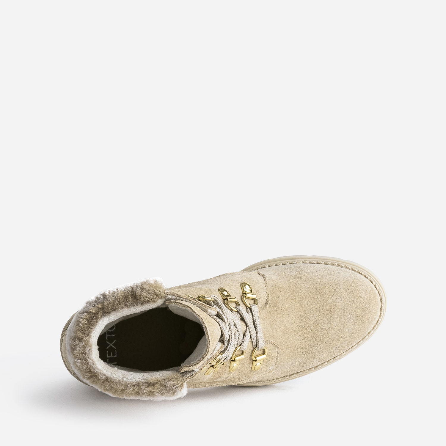 Bottine à talon TEXTO beige cuir velours
