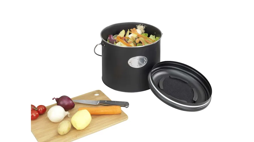 WENKO Komposteimer Nero 6l schwarz, silber
