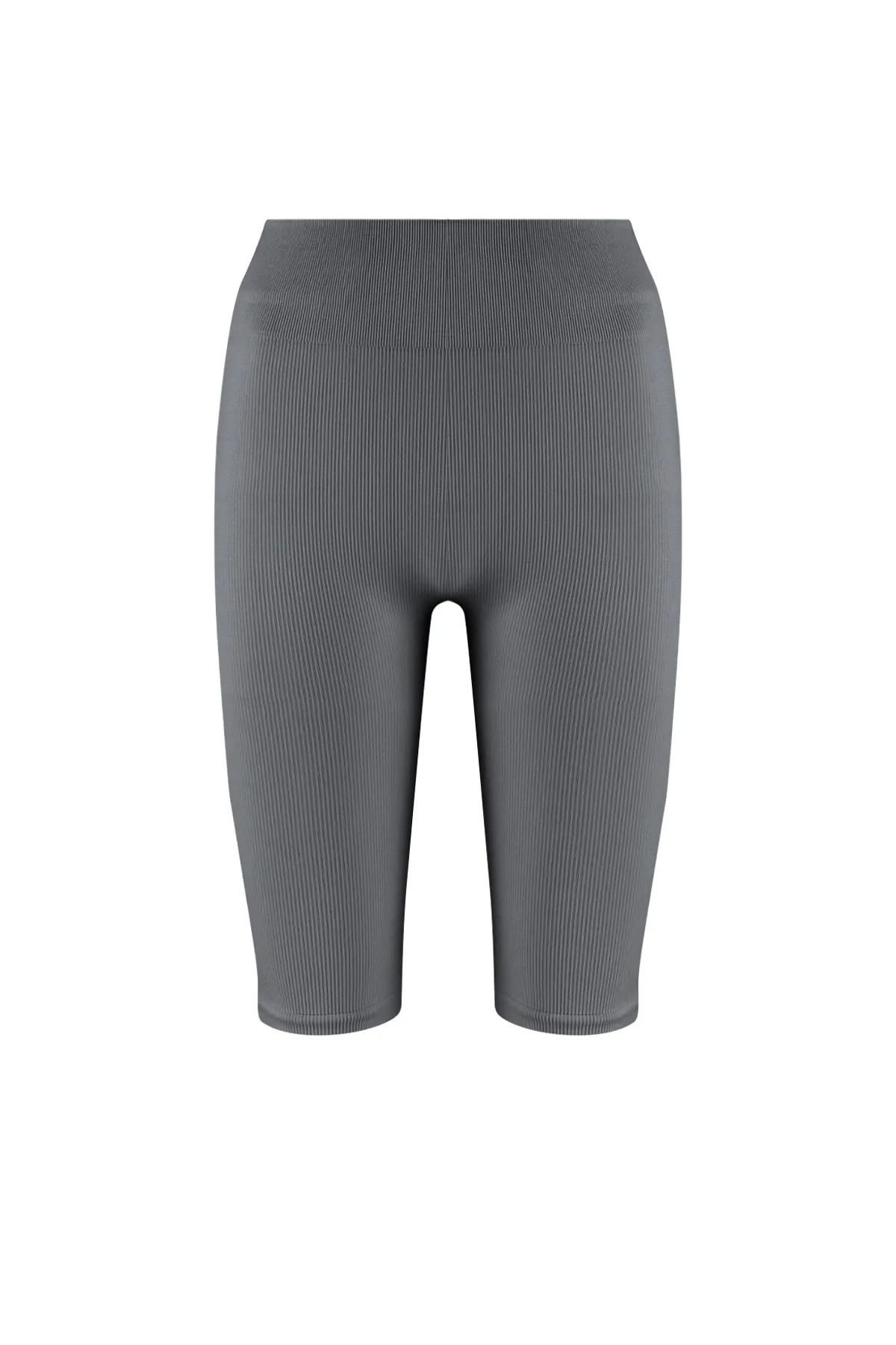 Trendyol Collection  Dunkle anthrazitfarbene nahtlose/nahtlose gerippte gestrickte Biker-/Radfahrer-Sportstrumpfhose TWOSS21TA0013