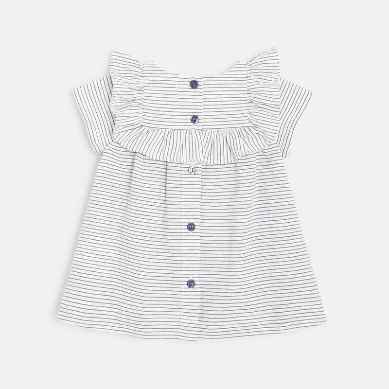Robe à rayures et bloomer bébé fille bleue Absorba