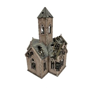 Destroyed Village Church (20mm)