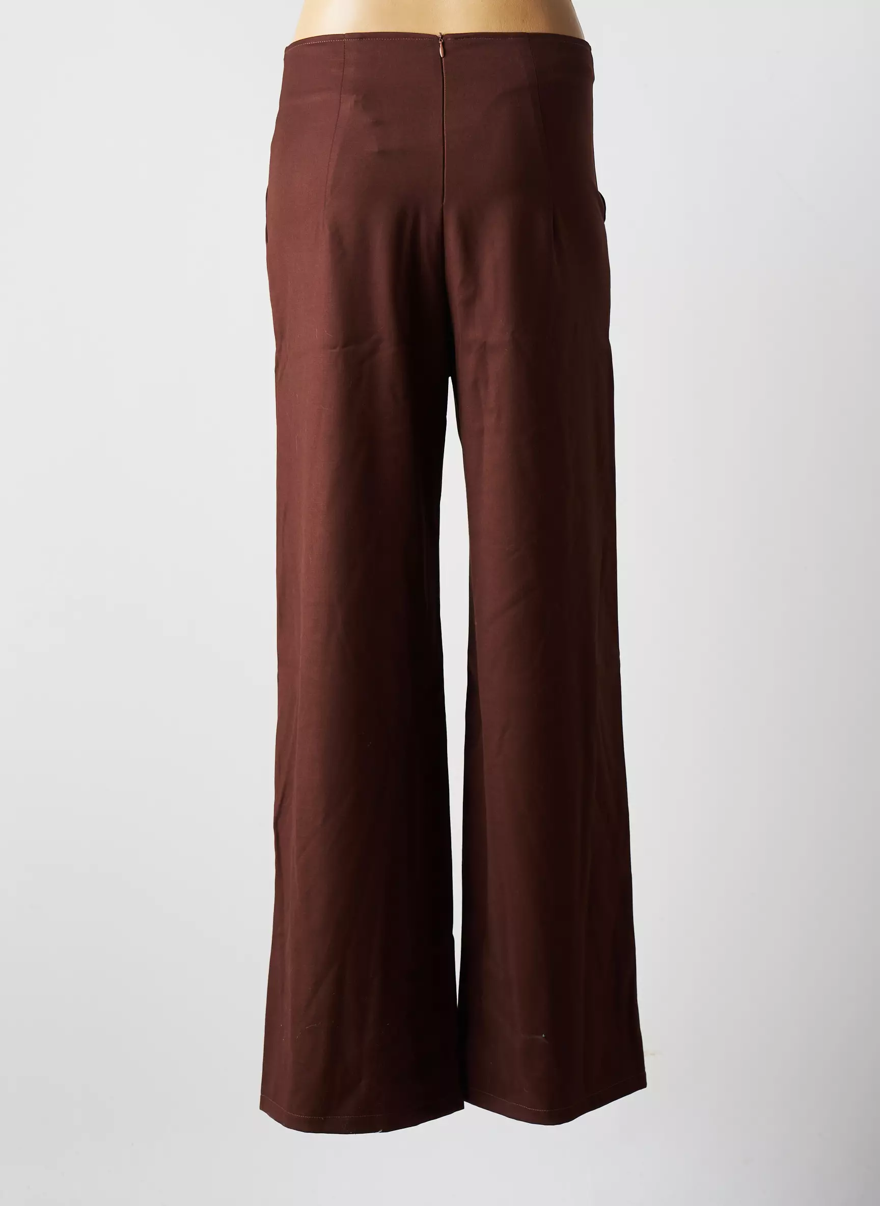 Blanc Boheme Pantalons Larges Femme couleur marron