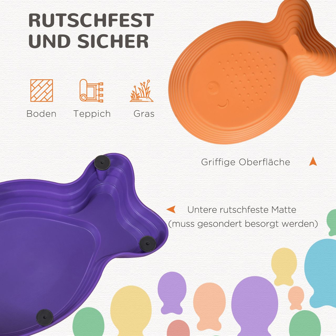 Outsunny Flußsteine 11ER Balance-Steine für Kleinkinder Trittsteine Sprungbrett für Innen- und Außenbereiche Balancespiel belastbar bis 100 kg Rutschfest Stapelbar