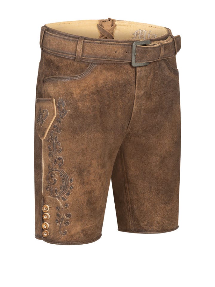 Nübler Lederhose kurz RV Obert in Braun günstig kaufen