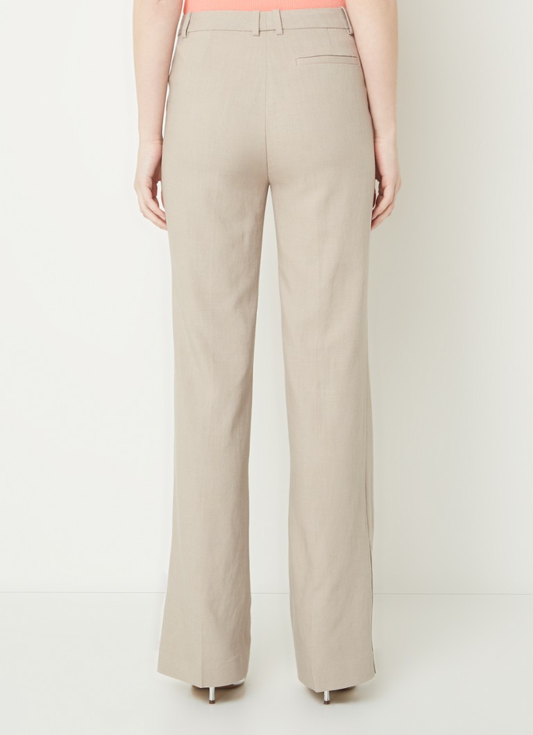 Pantaloni HUGO BOSS Terela cu talie înaltă și crăpătură