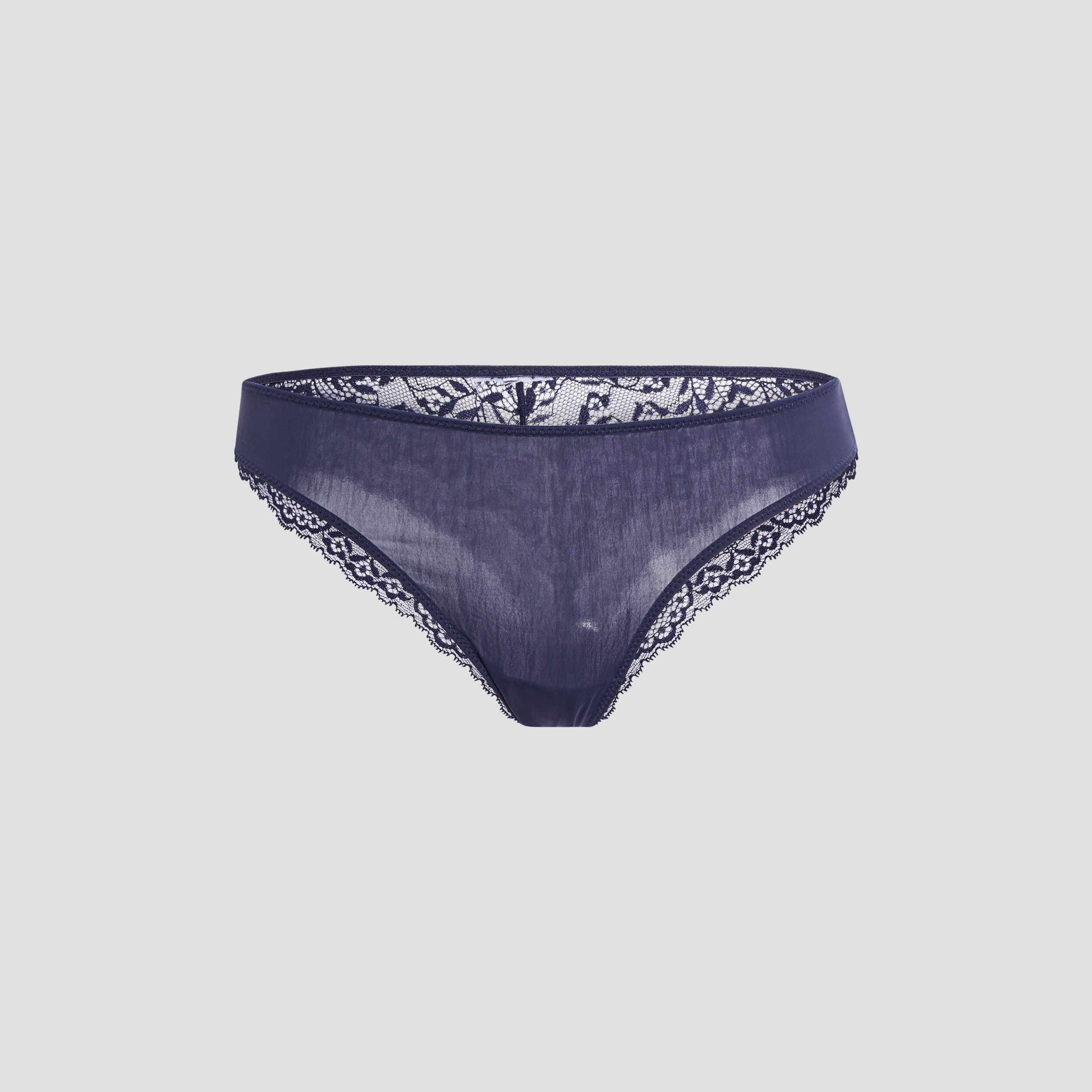 Tanga avec micro dentelle bleu marine femme | La Halle