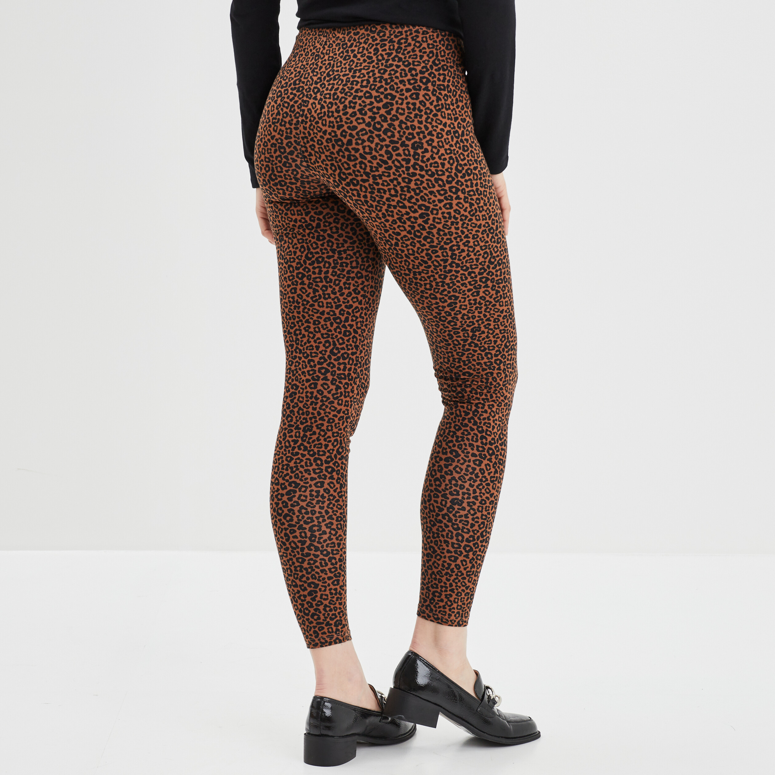 Legging long taille haute marron femme | La Halle