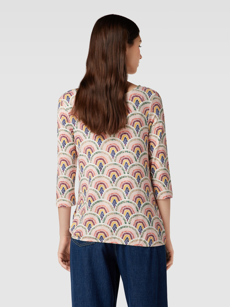 T-Shirt mit 3/4-Arm in offwhite