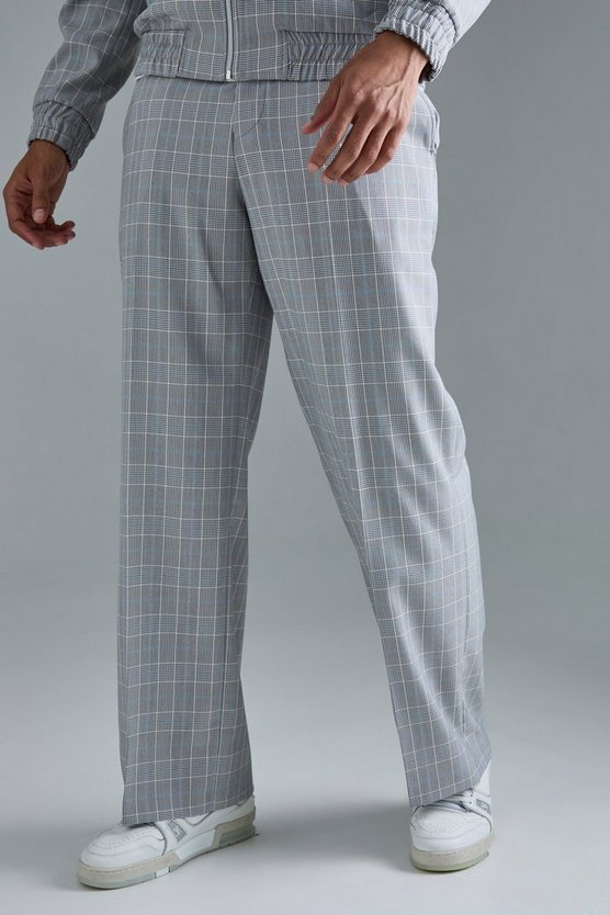 Karierte Hose mit weitem Bein