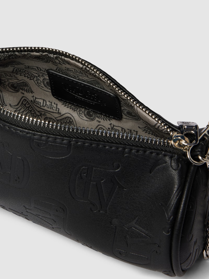 Handtasche mit Label-Patch Modell 'LESLY' in schwarz
