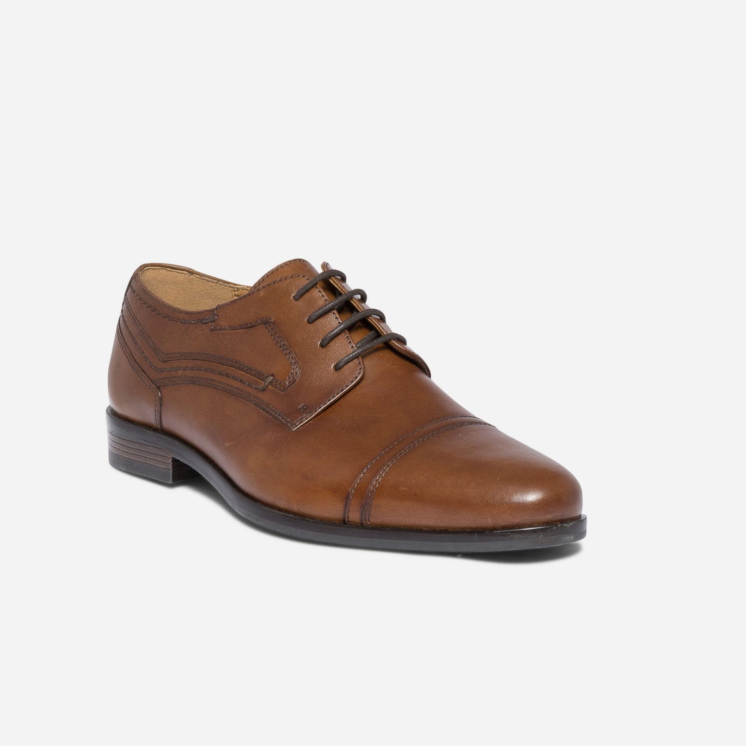 Derby marron en cuir