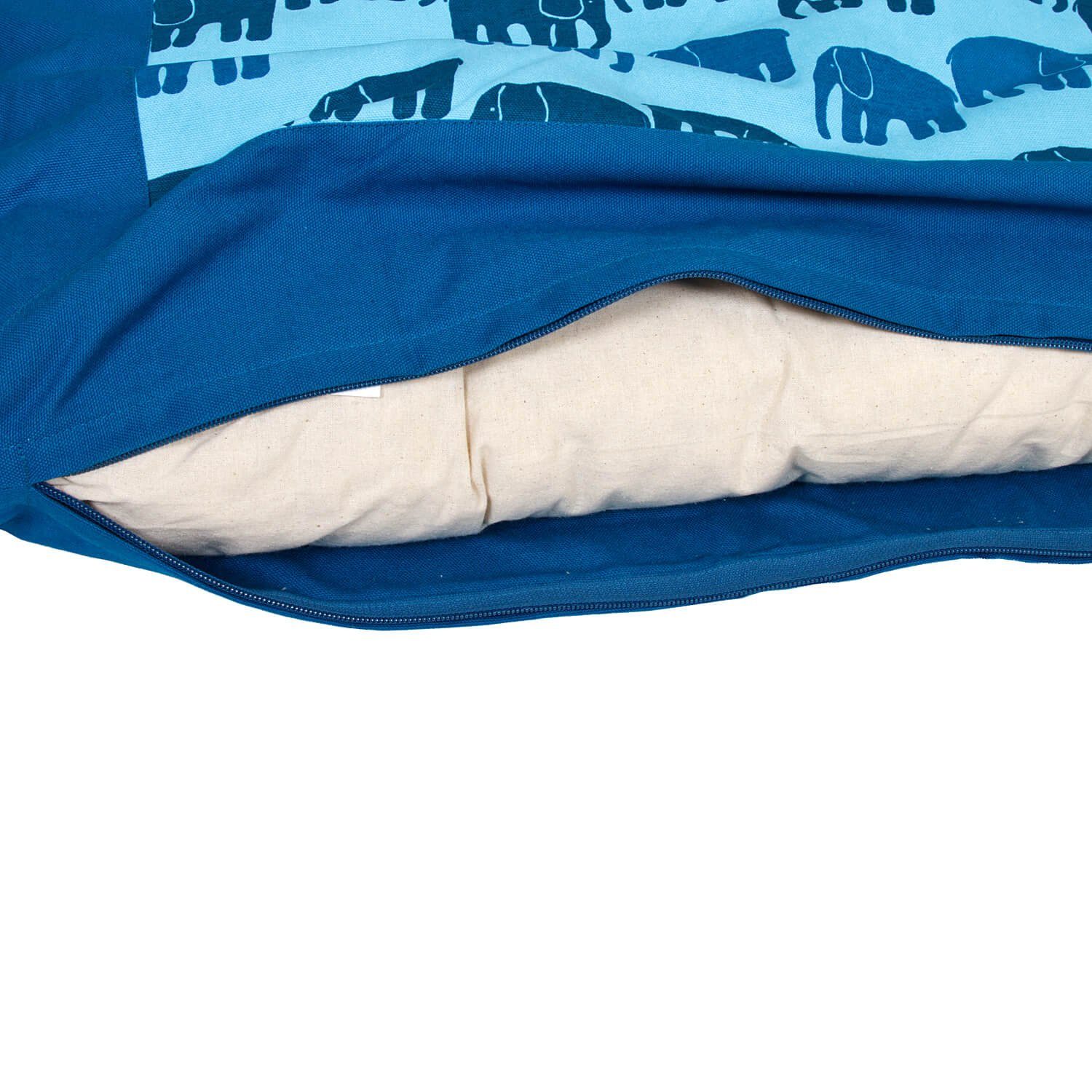 yogabox Yogakissen Meditationsunterlage BASIC ELEFANTEN Design 80x80 cm petrol, Outdoor geeignet