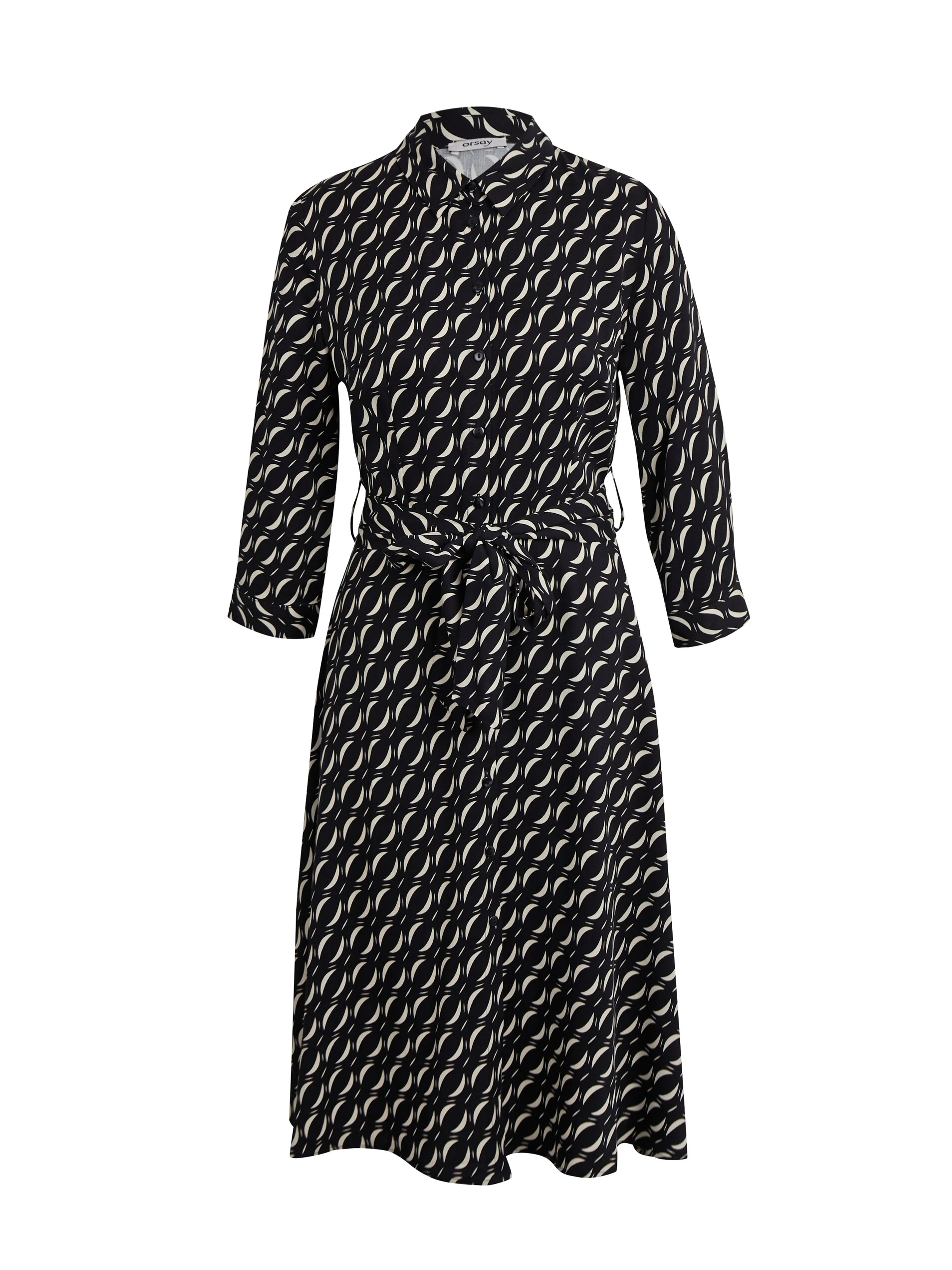Schwarzes gemustertes Damen Hemdkleid ORSAY