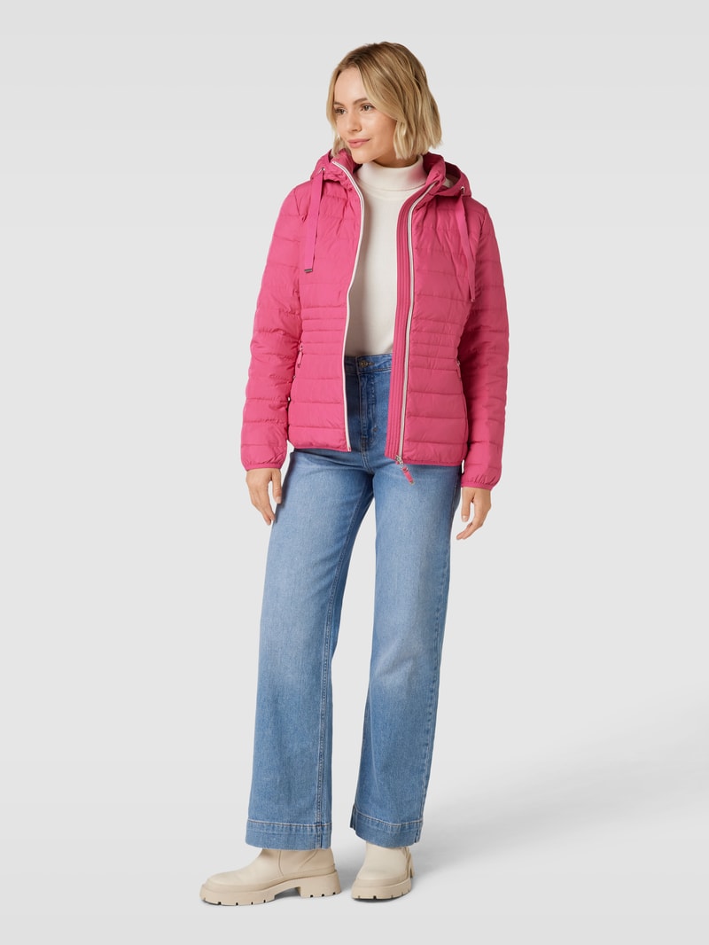 Daunenjacke mit Kapuze in pink