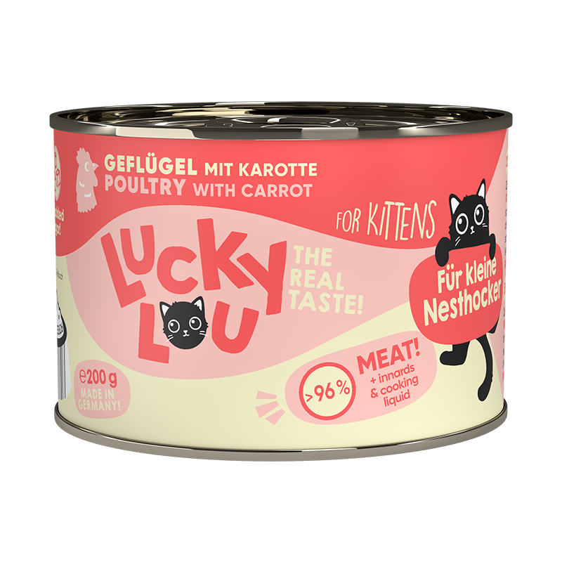 Lucky Lou Nassfutter Lucky Lou Kitten Geflügel 6x200g