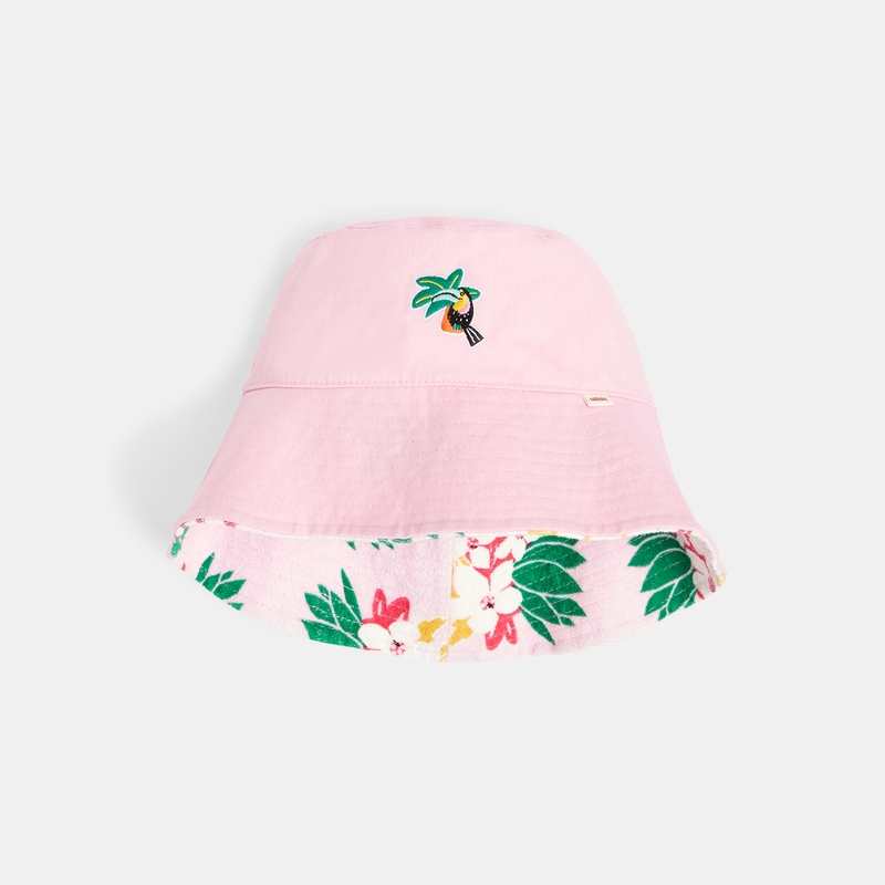 Bob fille réversible rose/fleurs exotiques Catimini